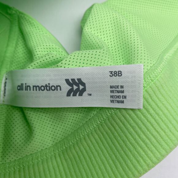 All In Motion Sculpt High Support Zip Front Sports Bra Light Green Size 38B - Picture 6 of 11